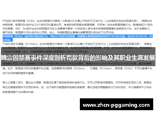 魏震因禁赛事件深度剖析罚款背后的影响及其职业生涯发展