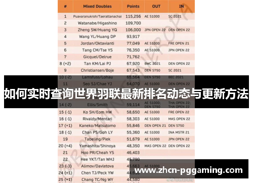 如何实时查询世界羽联最新排名动态与更新方法
