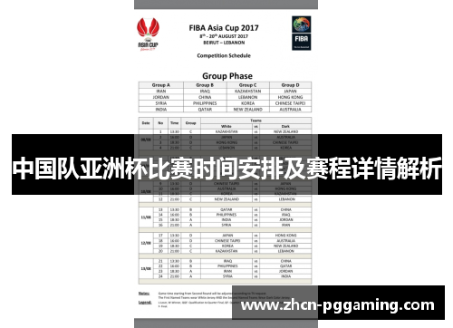 中国队亚洲杯比赛时间安排及赛程详情解析